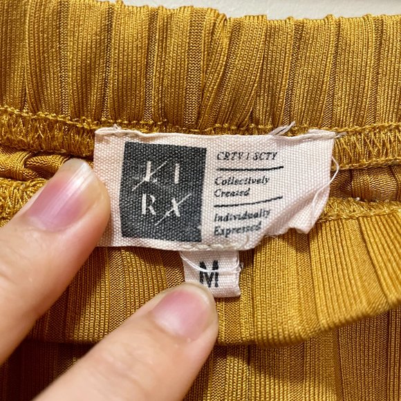 LIRA Clothing Yellow Rib Knit Wide Leg Pants - Picture 3 of 4